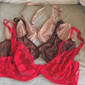 Set of 3 Warner's/Vanity Fair Bras Size 38C